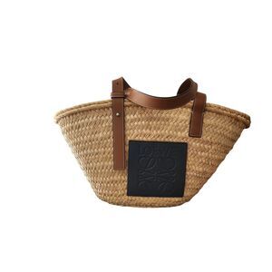 Loewe Basket bag in palm leaf and calfskin